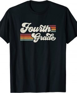 Retro Fourth Grade Teacher Back To School T-Shirt