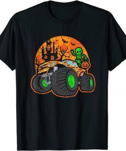 Shirts Halloween Skeleton Riding Monster Truck