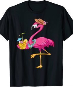 Pineapple shirts for Girl Women Pink Flamingo Lover Hawaii Gift T-Shirt