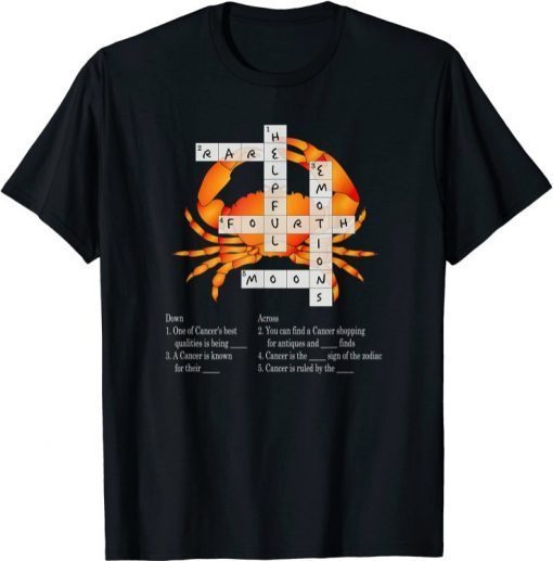 Cancer Sign Birthday Zodiac Traits Crossword Classic Shirt