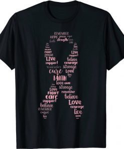 Breast Cancer Awareness Pink Ribbon Mom Women Men Survivor Tee Shirt