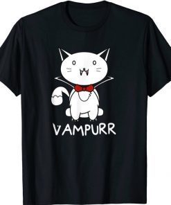 Funny Vampurr Cute Cartoon Vampire Cat TShirt