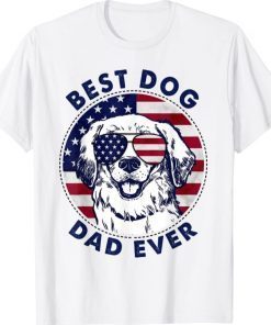 Funny Best Dog Dad Ever American Flag T-Shirt Gift for Best Father Shirt