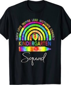 Classic Kindergarten Teacher Squad Tie Dye Rainbow Back To School T-Shirt