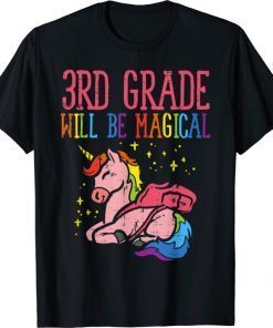 3rd Grade Third Magical Unicorn First Day Of School Girl Gift T-Shirt