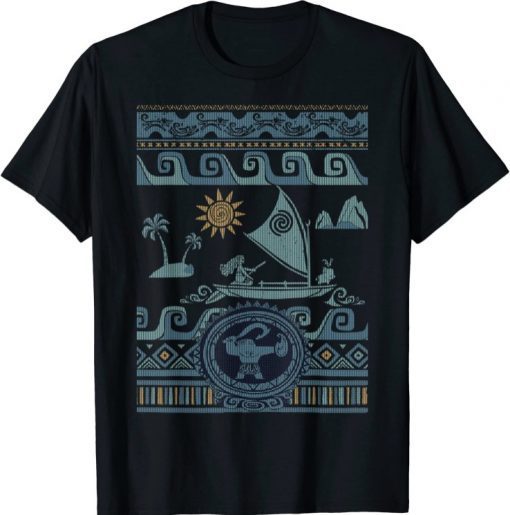 Classic Disney Moana Stitch Pattern Collage T-Shirt