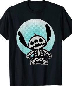 Tee Shirt Disney Stitch Skeleton Halftone