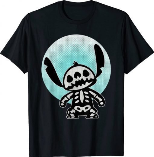 Tee Shirt Disney Stitch Skeleton Halftone