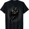 Unisex Black Cat Yellow Eyes T-Shirt Cats Tee Shirt