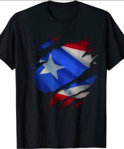 Proud Puerto Rican Shirts Ripped Boricua Puerto Rico Flag Gift T-Shirt