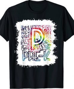 Pre-K Student Typography Tie Dye Back To School Vintage Funny T-Shirt