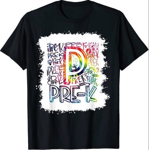 Pre-K Student Typography Tie Dye Back To School Vintage Funny T-Shirt