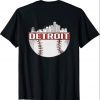 Vintage Detroit Baseball Skyline (on back) 2021 TShirt