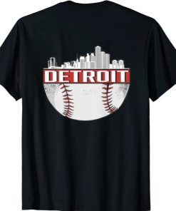 Vintage Detroit Baseball Skyline (on back) 2021 TShirt