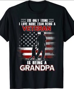 I Love More Than Being a Veteran is Being a Grandpa Classic TShirt