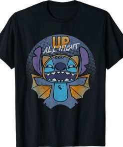 Funny Disney Stitch Halloween Bat Costume Up All Night T-Shirt