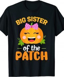 Classic Big Sister of The Patch Pumpkin Halloween Family Matching T-Shirt