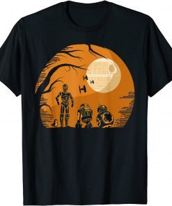 Star Wars Droids Halloween Orange Hue Death Star Portrait T-Shirt