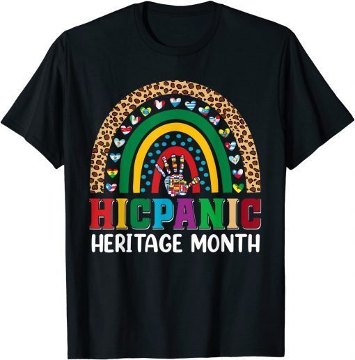 National Hispanic Heritage Month Rainbow All Countries Flags T-Shirt