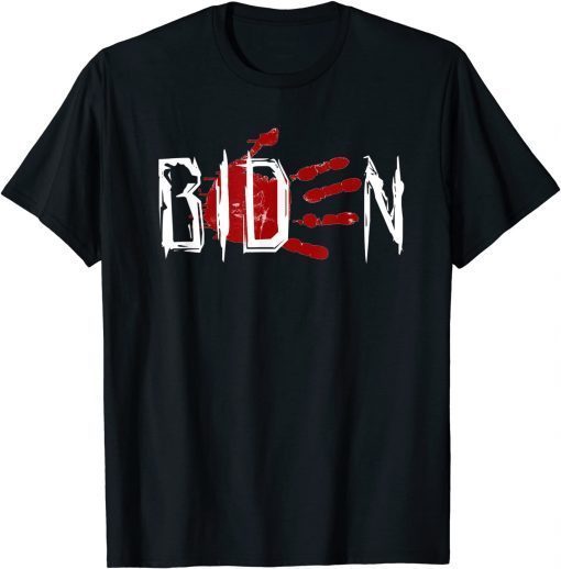 Official Mens Blood On His Hands Biden Bring Trump Back Trending T-Shirt