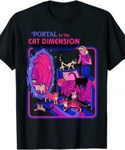 T-Shirt Halloween Retro Portal To The Cat Dimension Funny Cat 2021