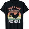 Just A Girl Who Loves Peckers Funny Chicken Lover Classic T-Shirt