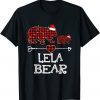 Lela Bear Christmas Pajama Red Plaid Buffalo Family T-Shirt