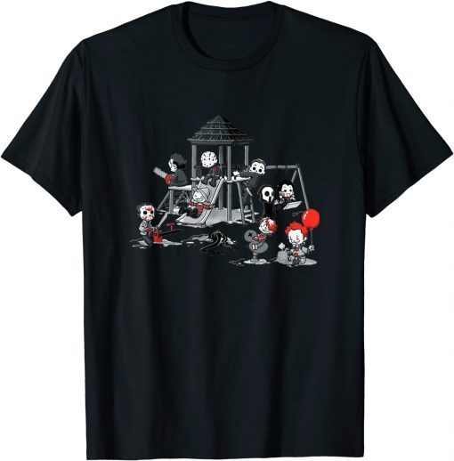 Official Baby Horror Characters Playing Horror Movies Halloween T-Shirt