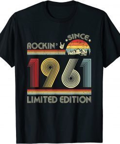 Vintage 1961 Rockin Since 1961 60th Birthday 60 Years Old T-Shirt