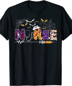 Nurse With Pumpkin Boo Spider Nurse Halooween Costume T-Shirt
