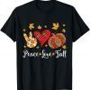 Hand Heart Pumpkin Happy Thanksgiving Day Peace Love Fall T-Shirt