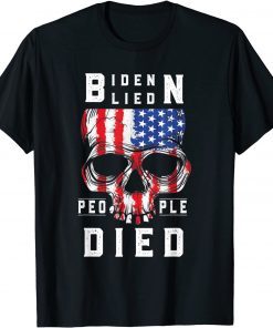 Biden Lied People Died USA Flag T-Shirt