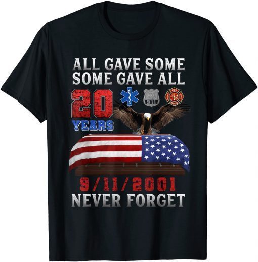 911 Never Forget 20th Anniversary Firefighters Outfits T-Shirt