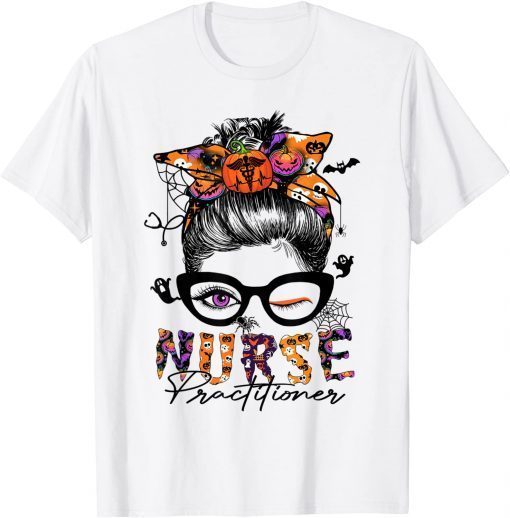 Classic Nurse Practitioner Halloween Costume Messy Bun for Women T-Shirt