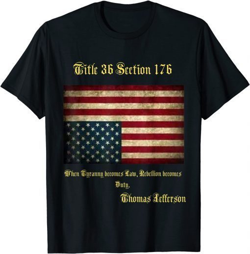 American Flag Distress Upside Down Thomas Jefferson Patriot T-Shirt