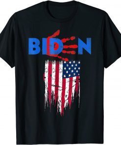 T-Shirt Blood On His Hands Biden Bring Trump Back Funny