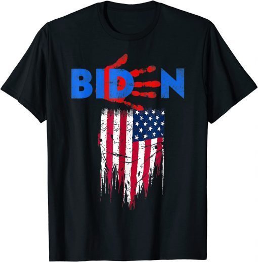 T-Shirt Blood On His Hands Biden Bring Trump Back Funny