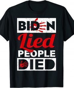 Classic Biden Lied People Died Impeach Biden - Biden Handprint T-Shirt