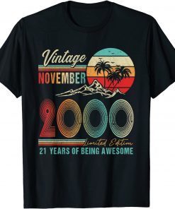 Classic 21 Years Old 21st Birthday Decoration November 2000 T-Shirt