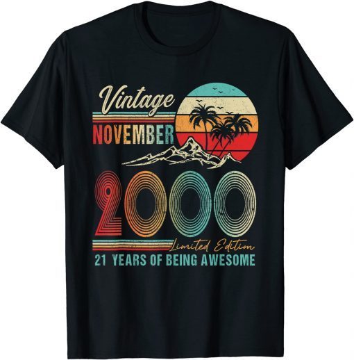 Classic 21 Years Old 21st Birthday Decoration November 2000 T-Shirt