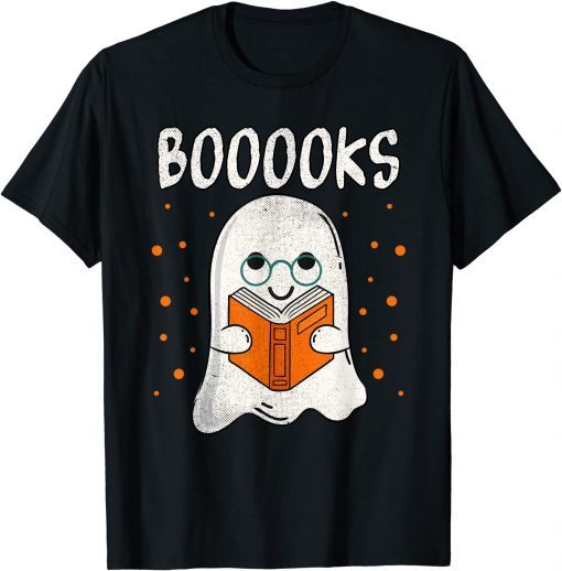 Booooks Ghost Funny 2021 Halloween ghost reading books T-Shirt