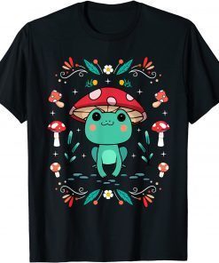 Funny Cottagecore Frog Cute Kawaii Aesthetic Toad Mushroom T-Shirt