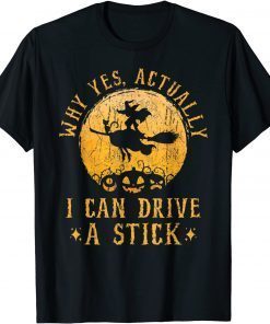 Why Yes Actually I Can Drive A Stick Witch Costume T-Shirt