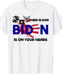 Mens Their Blood Biden Is On Your Hands -Vintage Biden Handprint T-Shirt