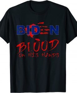 joe biden hand spring blood on his hands -bring trump back Classic T-Shirt