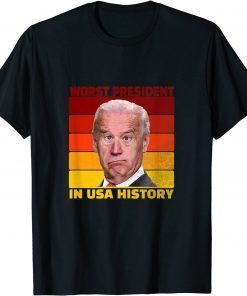 WORST PRESIDENT IN USA HISTORY - PRESIDENT BIDEN RETRO COLOR T-Shirt