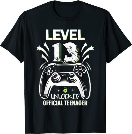 Classic Level 13 Unlocked Official Teenager 13th Birthday Gamer T-Shirt