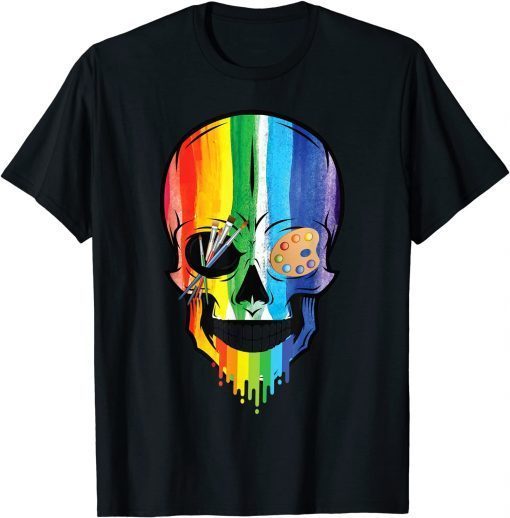 Matching Family Artist art Skull Costume Halloween funny T-Shirt