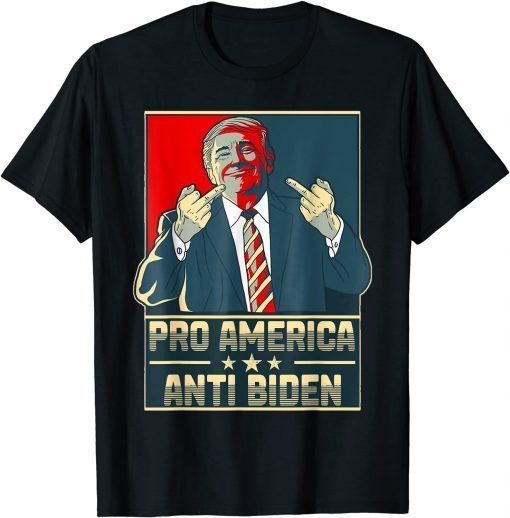 Trump 2024 Memes USA Flag Pro America Anti Biden FJB Gift T-Shirt