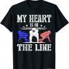 Classic Football My Heart Is On The Line Offensive Lineman T-Shirt